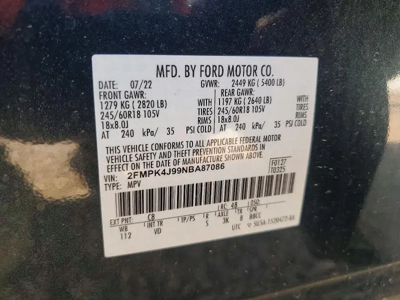 2022 FORD EDGE SEL  