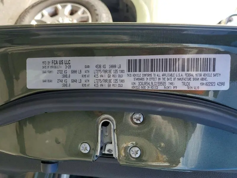 2020 RAM 2500 LARAMIE  