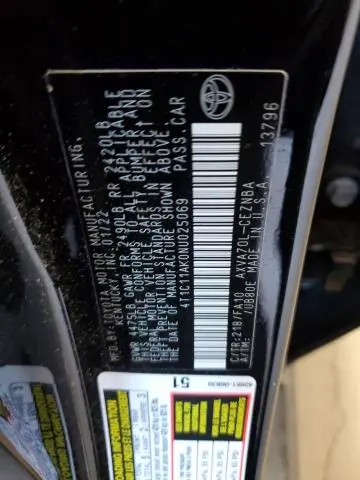 2022 TOYOTA CAMRY LE  