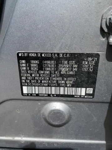 2022 HONDA HR-V LX  