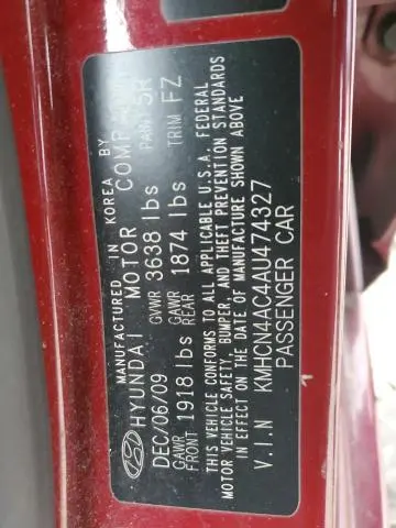 2010 HYUNDAI ACCENT GLS  