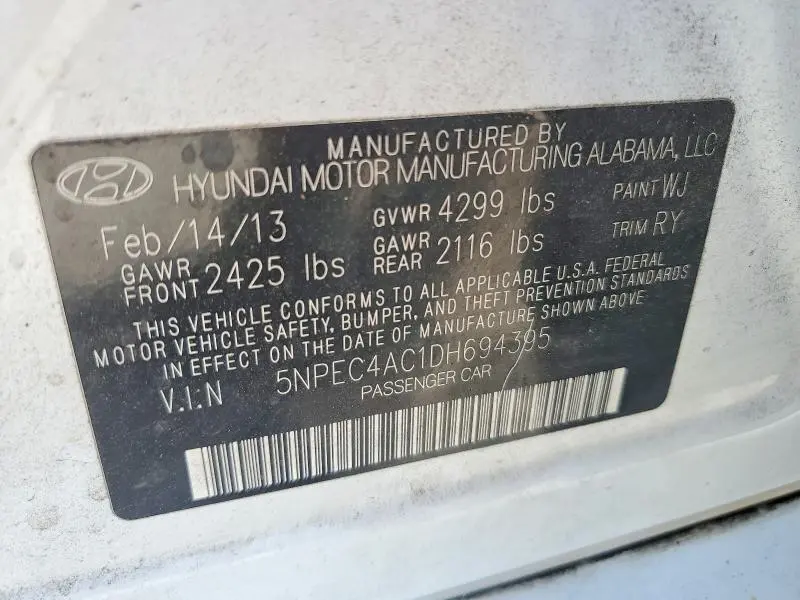 2013 HYUNDAI SONATA LIMITED  