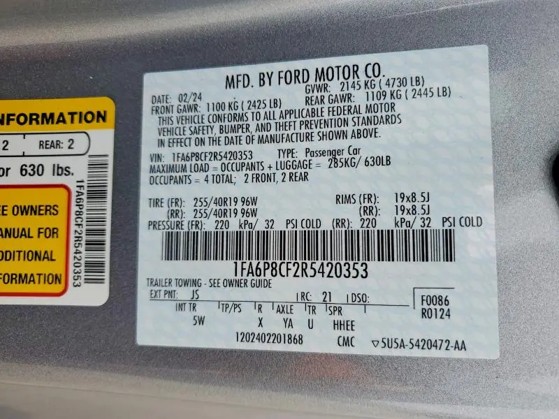 2024 FORD MUSTANG GT  