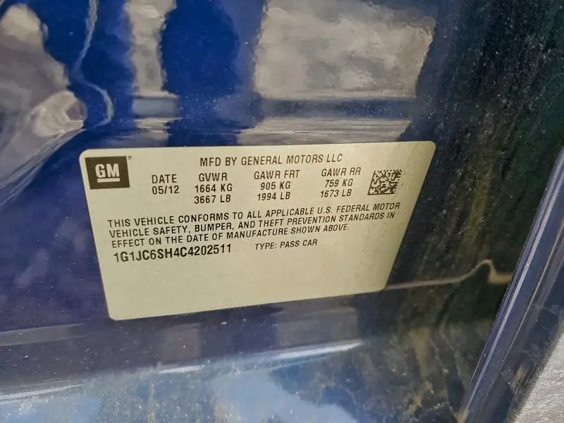 2012 CHEVROLET SONIC LT  