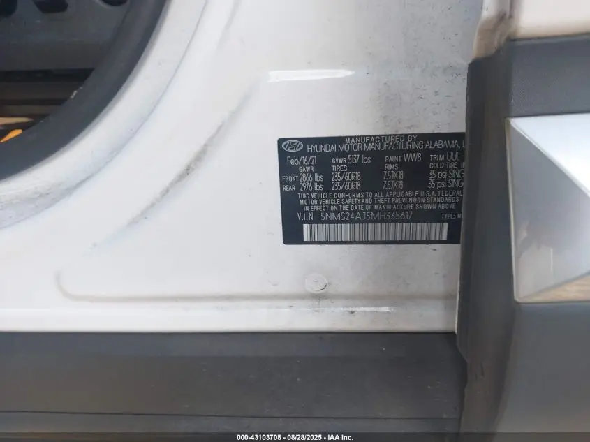 2021 HYUNDAI SANTA FE SEL