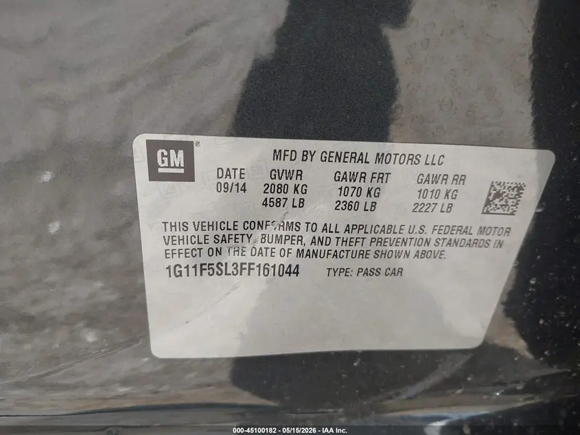 2015 CHEVROLET MALIBU 1LZ