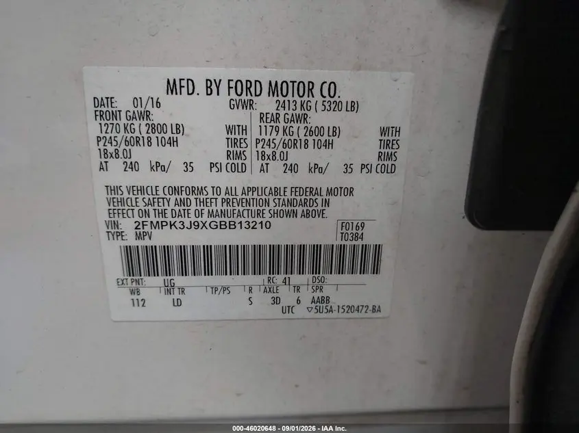 2016 FORD EDGE SEL