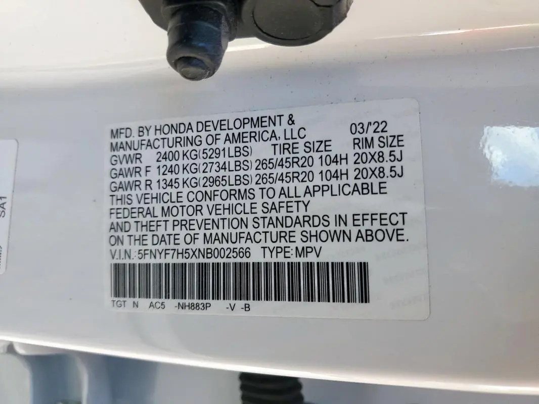 2022 HONDA PASSPORT EXL  