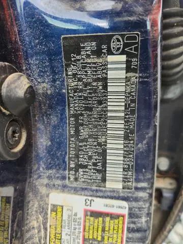 2012 TOYOTA COROLLA BASE  