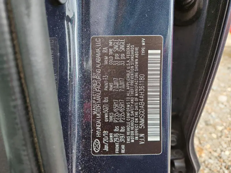 2010 HYUNDAI SANTA FE GLS  