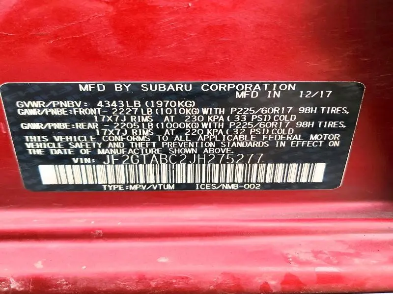 2018 SUBARU CROSSTREK PREMIUM  