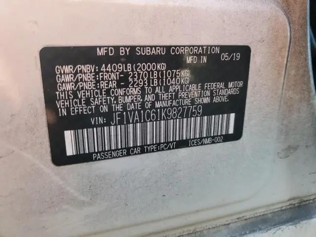 2019 SUBARU WRX PREMIUM  