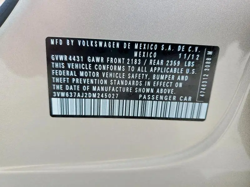 2013 VOLKSWAGEN JETTA HYBRID  