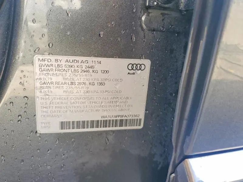 2015 AUDI Q5 PREMIUM PLUS  