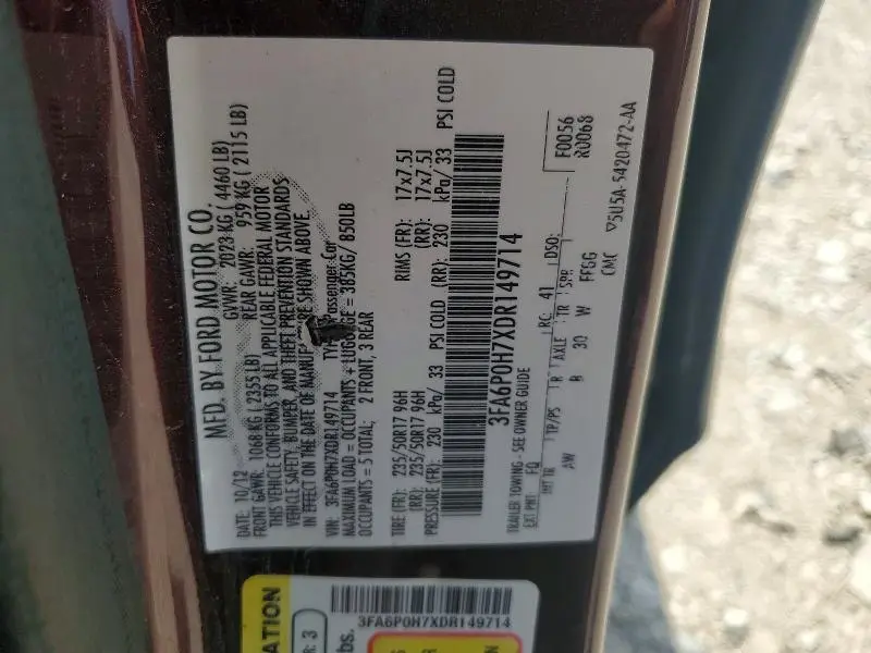 2013 FORD FUSION SE  