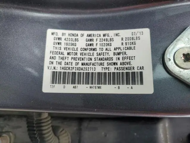 2013 HONDA ACCORD LX  