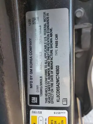 2021 CHEVROLET SPARK 1LT