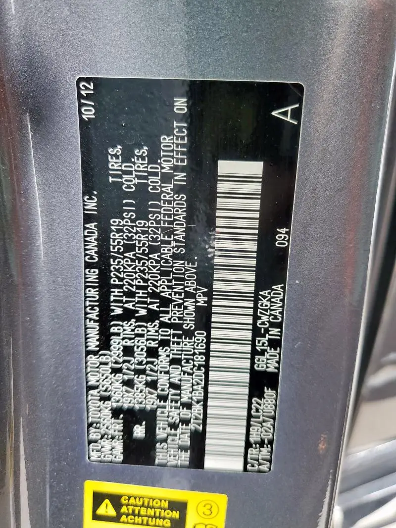 2013 LEXUS RX 350 BASE  