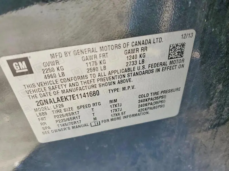 2014 CHEVROLET EQUINOX LS  