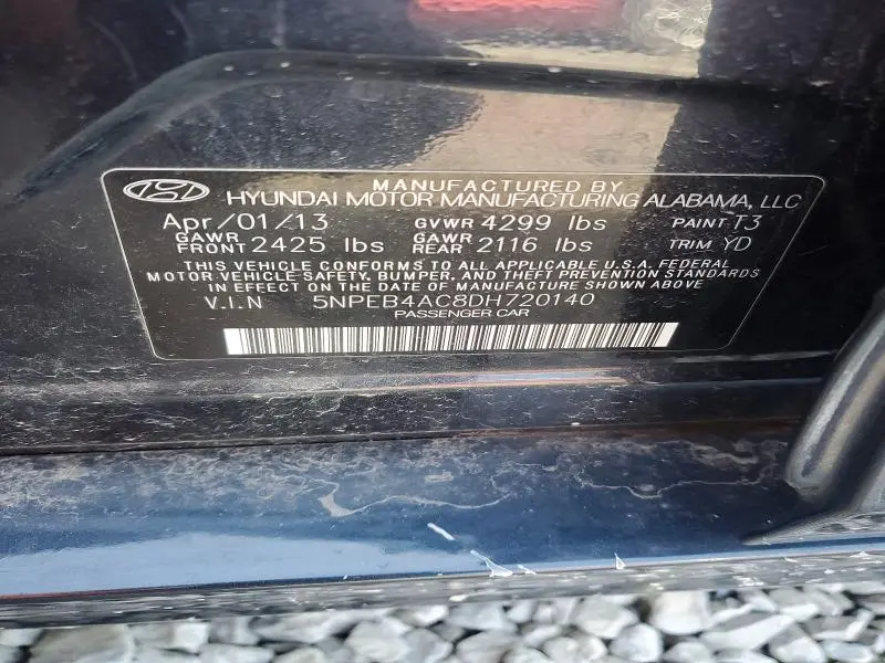 2013 HYUNDAI SONATA GLS  