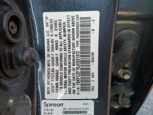 2018 HONDA CIVIC EX  