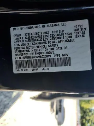 2021 HONDA ODYSSEY EX  