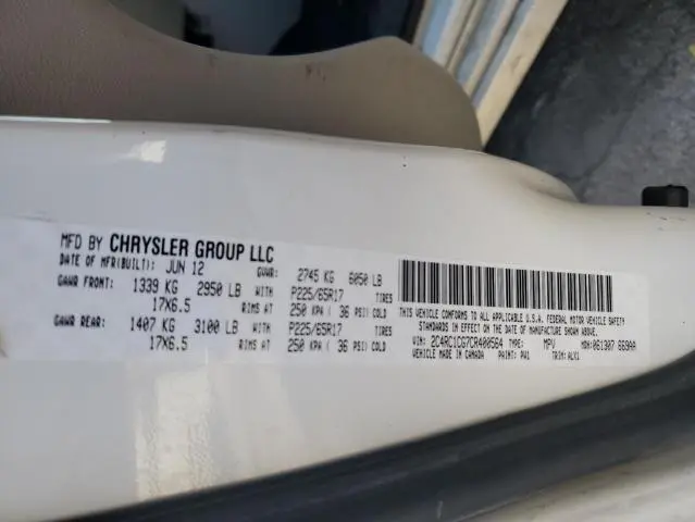 2012 CHRYSLER TOWN & COUNTRY TOURING L  