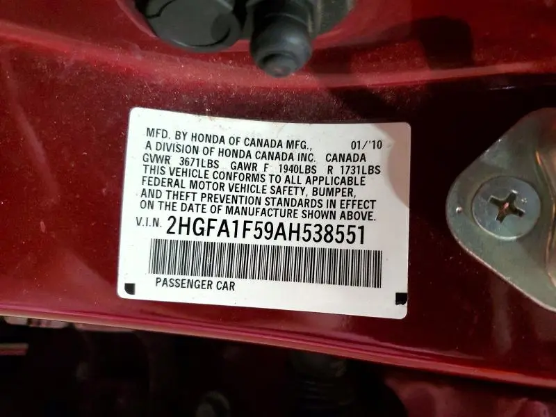 2010 HONDA CIVIC LX  