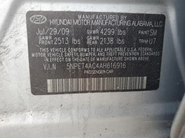 2010 HYUNDAI SONATA GLS  