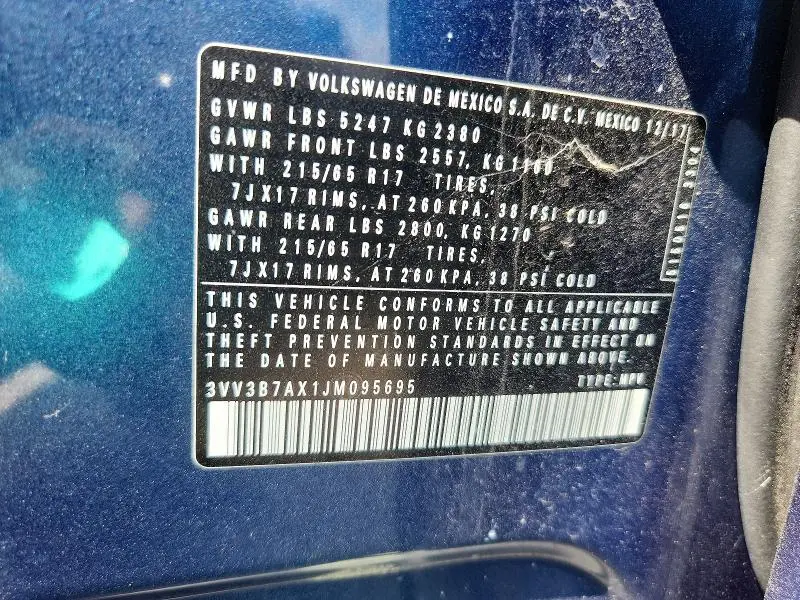 2018 VOLKSWAGEN TIGUAN SE  