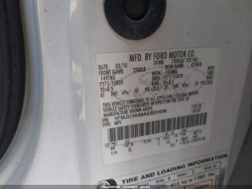 2010 FORD EXPEDITION LIMITED