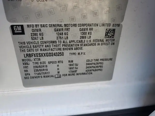 2016 BUICK ENVISION PREMIUM  