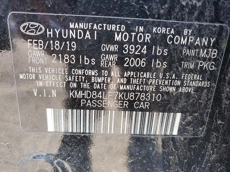 2019 HYUNDAI ELANTRA SEL  