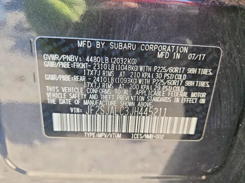 2018 SUBARU FORESTER 2.5I LIMITED  