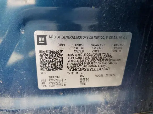 2020 CHEVROLET TRAX 1LT  