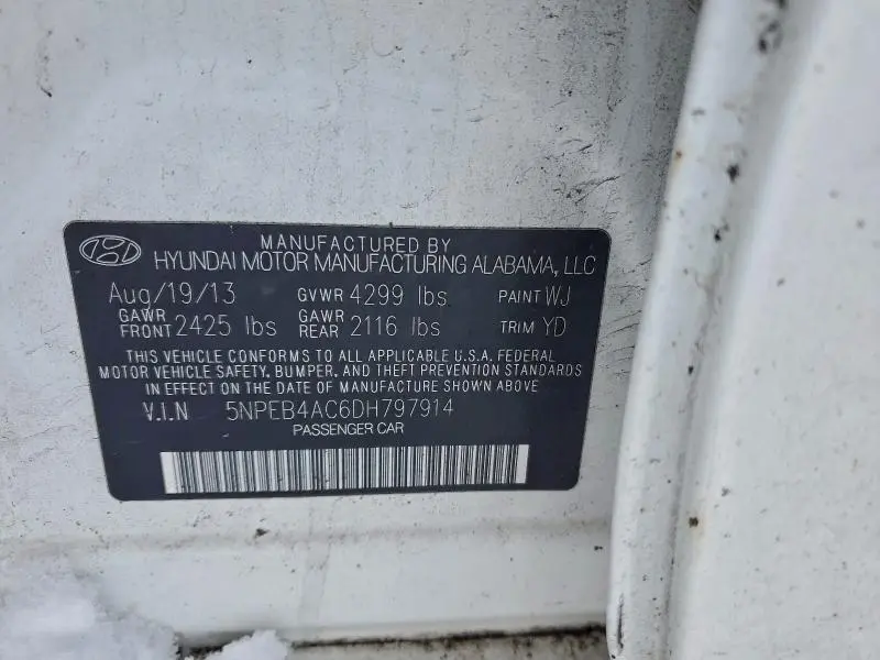 2013 HYUNDAI SONATA GLS  