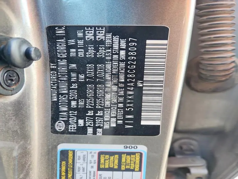 2012 KIA SORENTO SX  