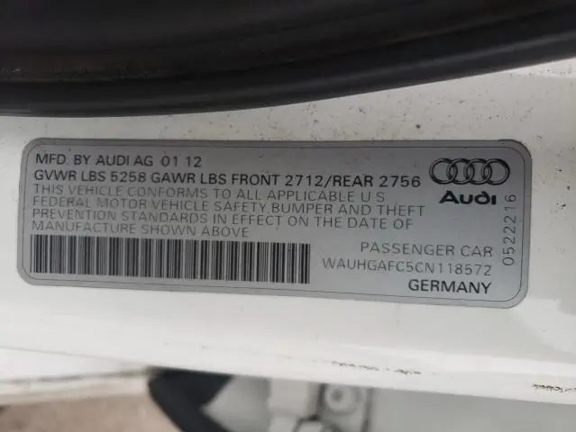 2012 AUDI A6 PRESTIGE  