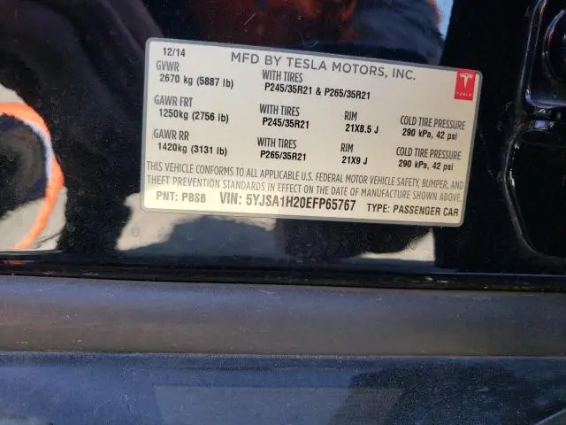 2014 TESLA MODEL S   