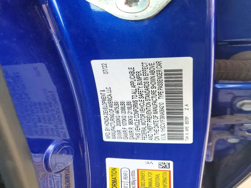 2022 HONDA ACCORD SPORT  