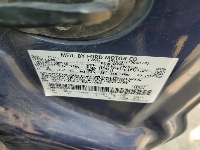 2012 FORD F250 SUPER DUTY  