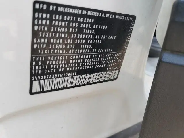 2019 VOLKSWAGEN TIGUAN SE