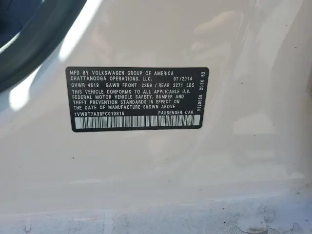 2015 VOLKSWAGEN PASSAT SE  