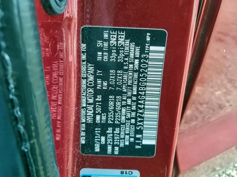 2011 HYUNDAI SANTA FE LIMITED  