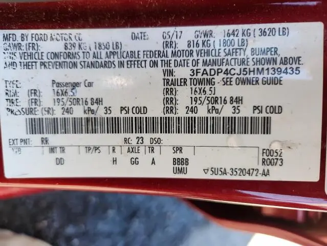 2017 FORD FIESTA TITANIUM  