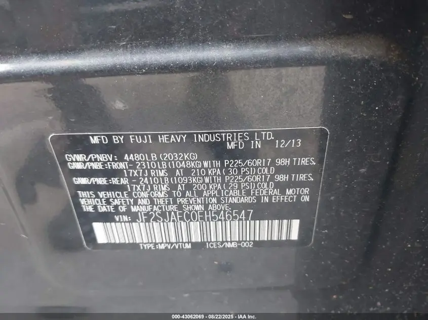 2014 SUBARU FORESTER 2.5I PREMIUM