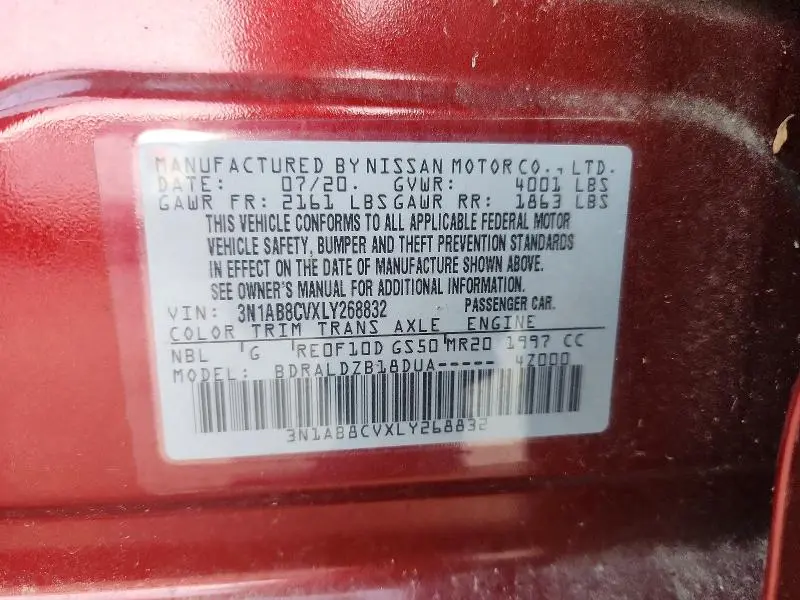 2020 NISSAN SENTRA SV  
