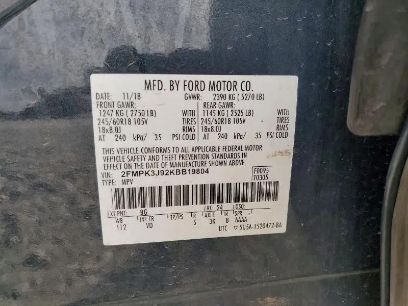 2019 FORD EDGE SEL  