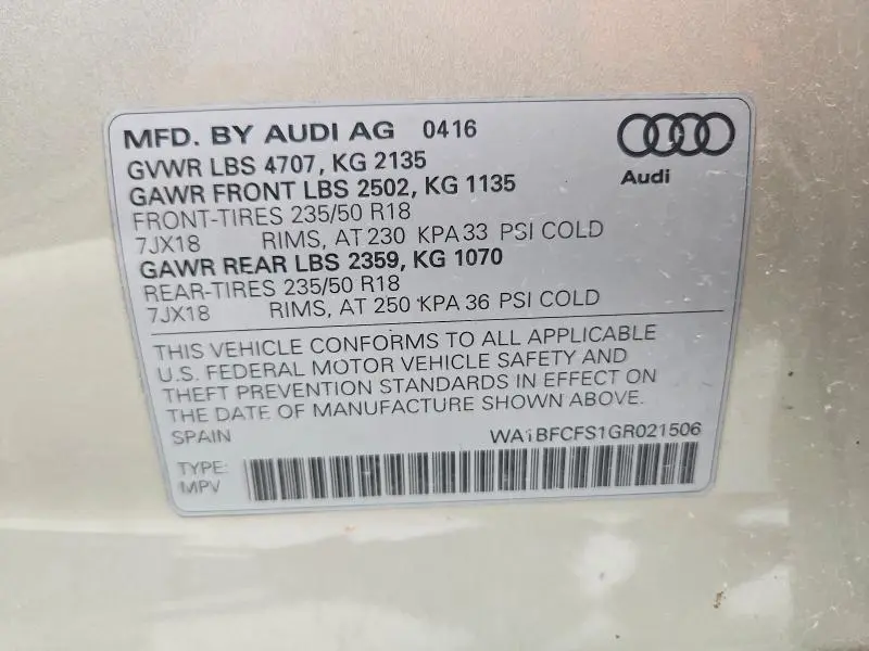 2016 AUDI Q3 PREMIUM PLUS  