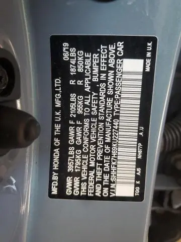 2019 HONDA CIVIC EX  